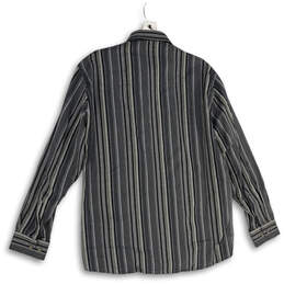 Mens Gray Black Striped Collared Long Sleeve Button-Up Shirt Size M 39/40 alternative image
