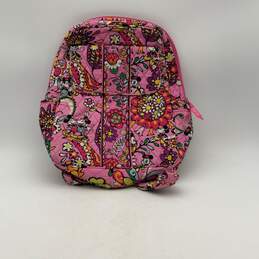 Vera Bradley Womens Pink Floral Quilted Adjustable Strap Disney Zip Backpack Bag