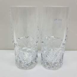 Tiffany & Co cut crystal highball glasses set of 2 signed