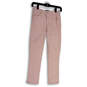 Womens Pink Denim Light Wash Stretch Pockets Straight Leg Jeans Size 00 P image number 1