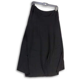 NWT Womens Black Elastic Waist Hi-Low Hem Pull-On Stretch Maxi Skirt Size SP alternative image