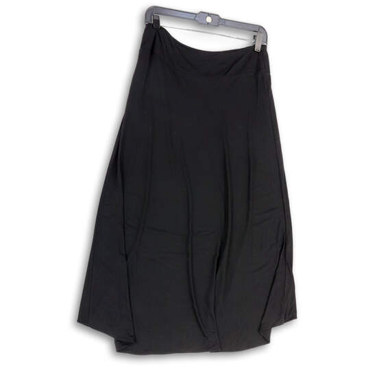 NWT Womens Black Elastic Waist Hi-Low Hem Pull-On Stretch Maxi Skirt Size SP image number 2
