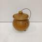 Brown 3-Footed Stoneware Crock Bean Pot Cauldron Pottery image number 1