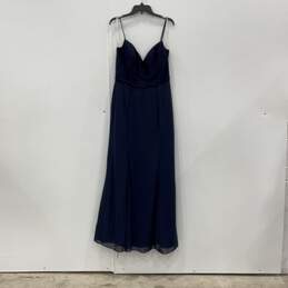 Bari Jay Womens Blue Sleeveless Sweetheart Neck Maxi Dress Size 14