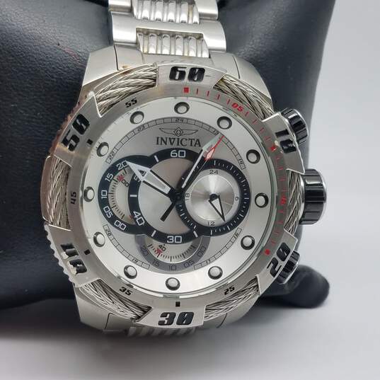 Invicta 25479 Over Size Stainless Steel 100M WR Silver Tone Men Watch 285g image number 1