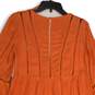 Free People Womens Orange V-Neck Bell Sleeve Tunic Blouse Top Size Medium image number 4