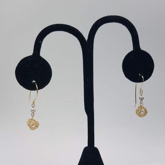 LXG 10k Gold 2 Tone  Dangle Earrings 1.0g image number 1