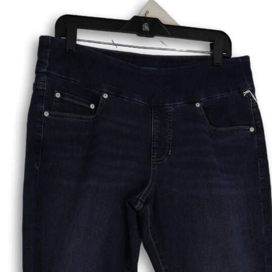 Buy the NWT Womens Blue Denim Dark Wash Pull-On Skinny Leg Jeggings Jeans  Size 14