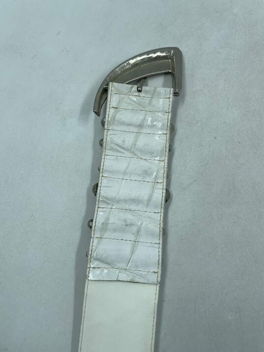 Authentic Gianni Versace White Croc Effect Belt W 32 image number 4