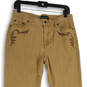 Womens Tan Denim Flat Front 5-Pocket Design Straight Leg Bootcut Jeans Sz 6 image number 3