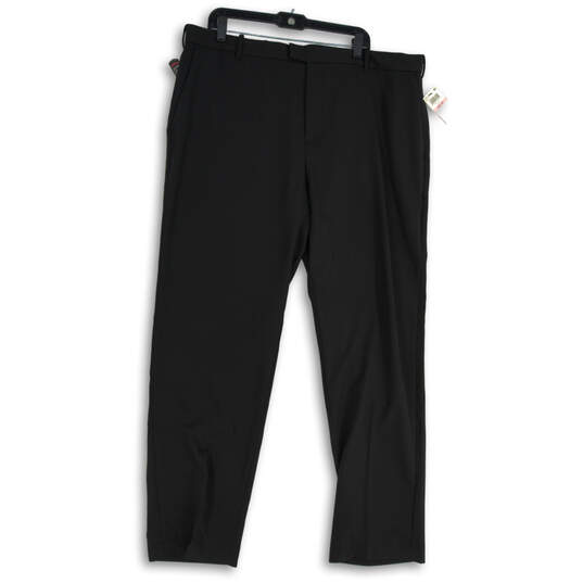 NWT Mens Black Flex Flat Front Slash Pocket Straight Leg Dress Pants Size 40X32 image number 1