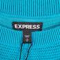 Express Women Turquoise Knitted Poncho Top S NWT image number 3