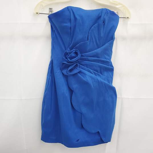 Cache Royal Blue Cocktail Mini Dress Women's Size 0 image number 1