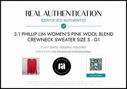3.1 Phillip Lim Women's Pink Wool Blend Crewneck Sweater Size S w/COA alternative image