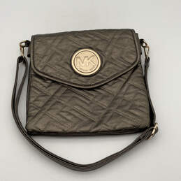 Womens Bronze Adjustable Strap Inner Zipper Pocket Crossbody Bag Purse