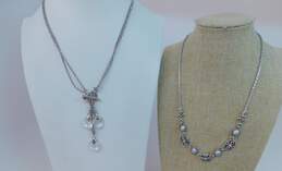 (2) Brighton Icy & Silver Tone Scrolled Necklaces 51.2g