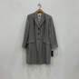 NWT Womens Gray Long Sleeve Collared Pockets Button Front Trench Coat Sz 16 image number 1