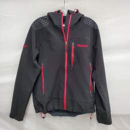 Marmot WM's Black & Pink Polyester Blend Hooded Full Zip Polartech Jacket Size M
