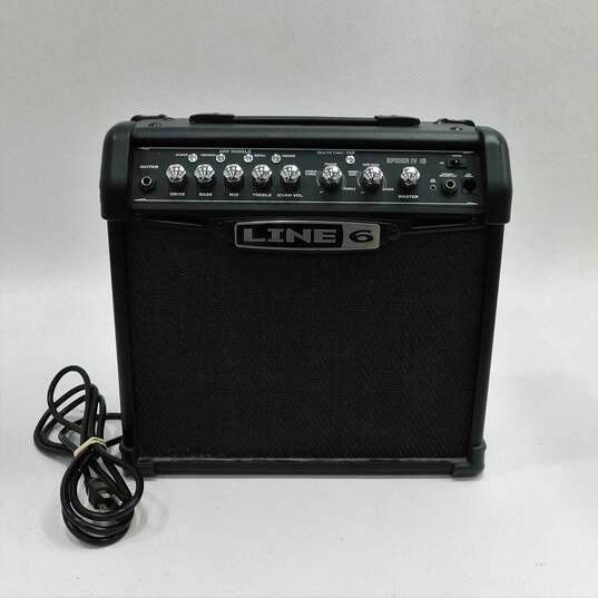 Line 6 Brand Spider IV Model 15W Black Electric Guitar Amplifier w/ Power Cable image number 1