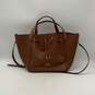 Michael Kors Womens Brown Leather Double Top Handle Satchel Bag Purse image number 1