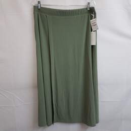 Nordstrom sage green stretch crepe knit maxi skirt L nwt