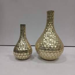 2PC Glass Golden Circle Pattern Vases alternative image