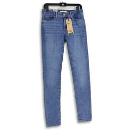 NWT Womens Blue 711 Denim 5-Pocket Design Skinny Leg Jeans Size 28