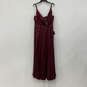 NWT Womens Red Sleeveless V-Neck Regular Fit Back Zip Maxi Dress Size 3X image number 1