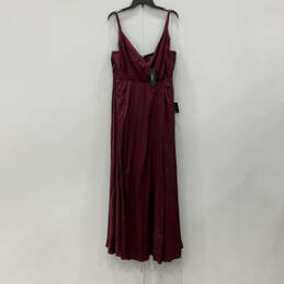 NWT Womens Red Sleeveless V-Neck Regular Fit Back Zip Maxi Dress Size 3X