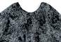 Womens Black White Leaf Print Round Neck Pullover Blouse Top Size Small image number 3
