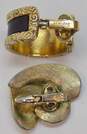 Vintage Crown Trifari & Bergere Gold Tone Clip Earrings 33.6g image number 3