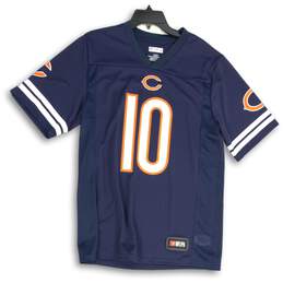 NFL Mens Navy Blue Chicago Bears Mitchell Trubisky #10 Pullover Jersey Size S