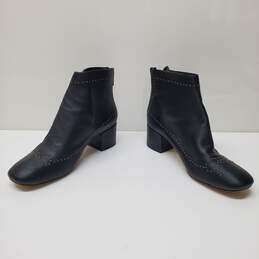 Wm Donald J. Pliner Black Studded Zip Chelsea Leather Boots Sz 6.5M