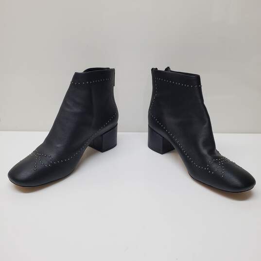 Wm Donald J. Pliner Black Studded Zip Chelsea Leather Boots Sz 6.5M image number 1