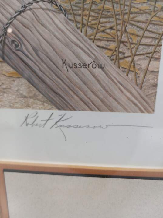 R. Kusserow Signed Artwork # 38/500 Bird Near Barbwire Post image number 3