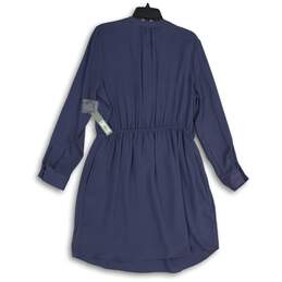 NWT APT.9 Womens Blue Round Neck Long Sleeve Tie Front A-Line Dress Size 16 alternative image