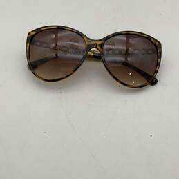 Womens Brown Tortoise Full-Rim Oversized Cat-Eye Sunglasses With Case alternative image