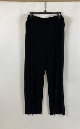 NWT Chico's Womens Black Flat Front Elastic Waist Pull-On Dress Pants Size M