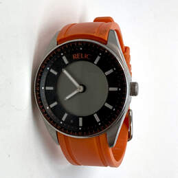 Designer Relic ZR 55260 Orange Strap Stainless Steel Quartz Wristwatch