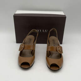 Womens TULIP Brown Stiletto Heel Buckle Slingback Sandals Size EUR 37.5 alternative image