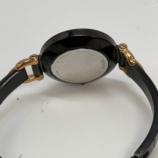 Designer Fossil ES-3452 Black Stainless Steel Round Dial Analog Wristwatch image number 4