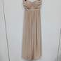 Womens Beige Strapless V Neck Pleated Formal Maxi Dress Size 2 Juniors image number 1
