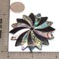 Artisan A.R Signed Sterling Silver Abalone And Onyx Inlay Brooch image number 4