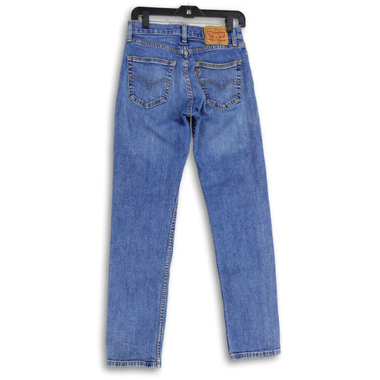 Mens Blue Denim Medium Wash 5-Pocket Design Straight Leg Jeans Size W29 L32 image number 2