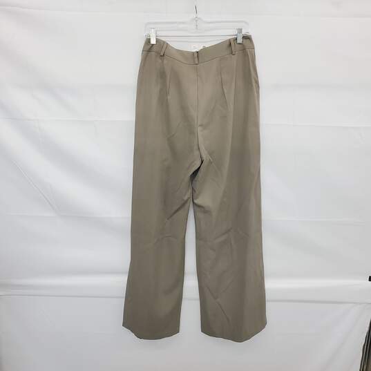 Amadi Taupe Pleated High Wise Wide Leg Pant WM Size M NWT image number 2