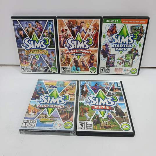 Bundle of 5 Assorted The Sims Expansion Pack Computer Video Games In Case image number 1