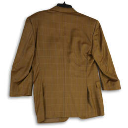 Mens Brown Plaid Notch Lapel Single Breasted Two Button Blazer Size 54/7 R alternative image