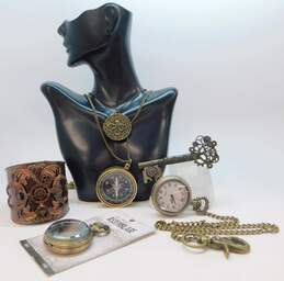 Mixed Materials Steampunk Themed Fashion Jewelry Lot