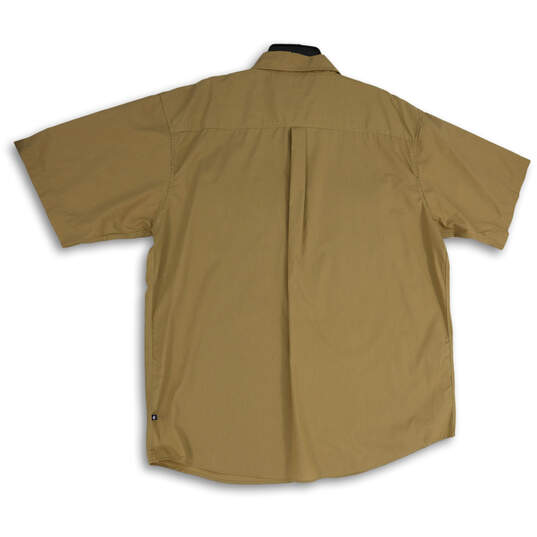 NWT Mens Tan Collared Short Sleeve Flap Pocket Button-Up Shirt Size 3XB image number 3
