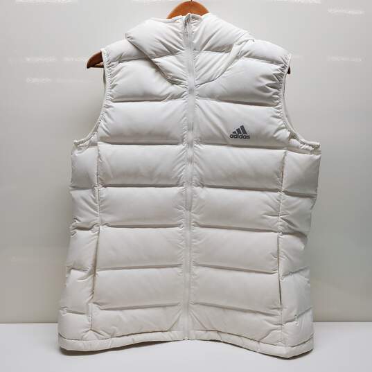ADIDAS HELIONIC White Puffer Hoodie Women's Vest Size Large image number 1